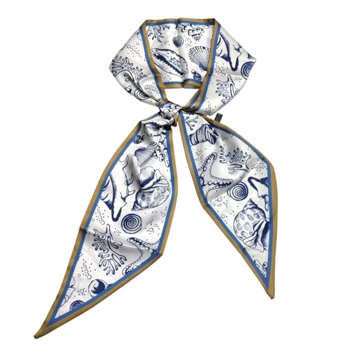 Image of Head Hair Scarf for Women,Silky Long Headscarf Purse Bag Scarfs for Handbag Fashion Satin Neck Scarves Accessories