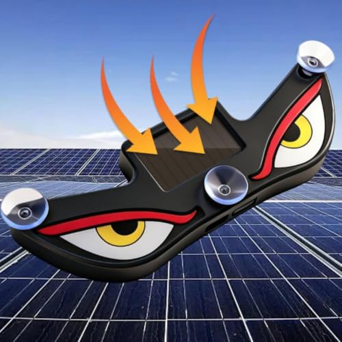 Image of Wireless Triangle Window Solar Light, Devil Eye LED, Red, On /Off, Solar Powered, Car Interior Decoration