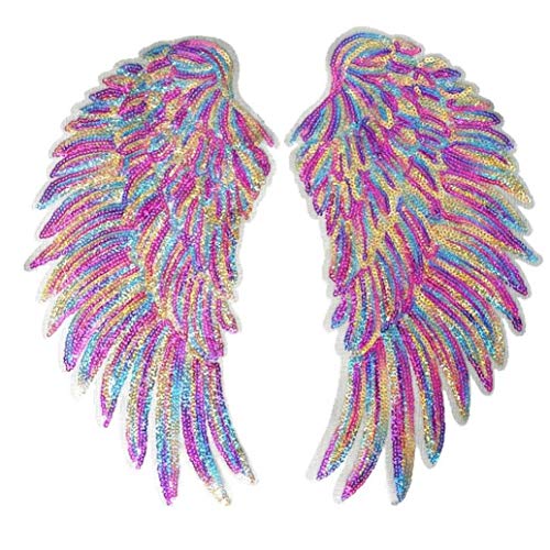 1 Par De Lentejuelas Alas Parches Apliques De Hierro