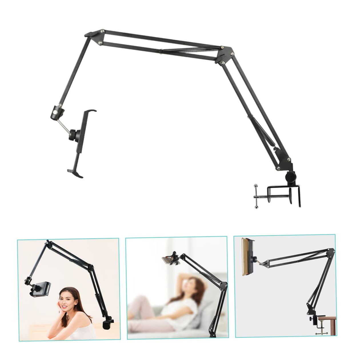 NUOBESTY 1Juego Soporte para Teléfono Ajustable para Cama y Escritorio Compatible con Tabletas De Plegable y Giratorio De Manos
