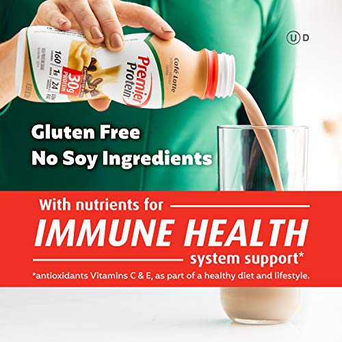 Premier Protein Shake, Café Latte, 30g Protein, 1g Sugar, 24 Vitamins