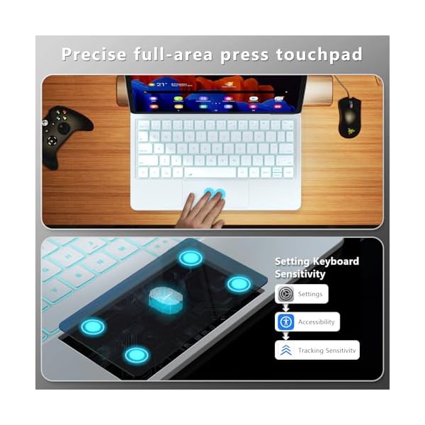 Keyboard Case for Samsung Galaxy Tab S9 FE 10.9'' Floating Cantilever Stand with Multi-Touch Trackpad S Pen Holder LCD Display Backlit Magnetic Keyboard for Galaxy Tab S9/S8/S7 11 Inch - Image 5