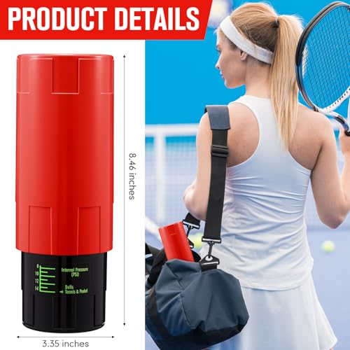 Image of Soulchen Tennis Ball Pressurizer - Tennis Ball Storage Canister Holds 3 Balls Under 14 Psi Pressure, Reusable Stuff for Bounce Retention, Lightweight & Durable