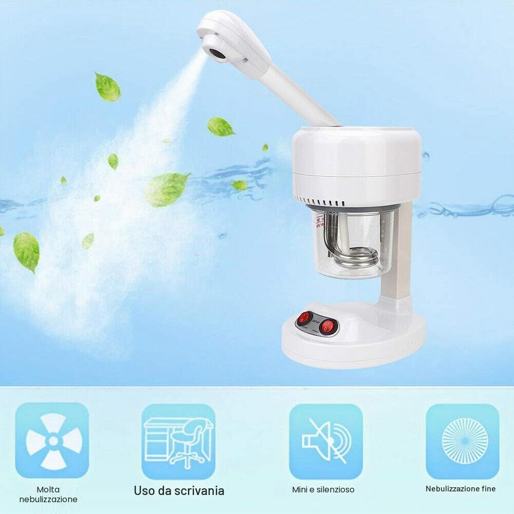 Sauna facciale, vaporizzatore facciale, vaporizzatore viso nano-ionico, pulitore pori, dispositivo per viso, cura personale, cura del viso, cura del viso, spa