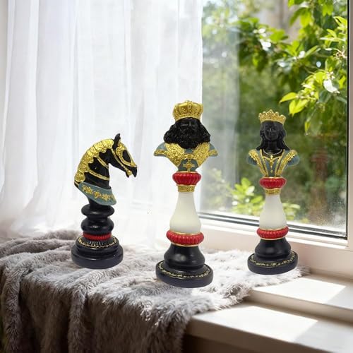 Set de 3 Figuras Decorativas de Ajedrez en Resina miniatura 5