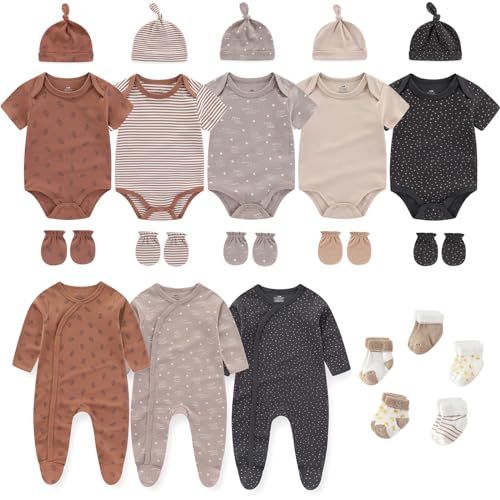 Image of Ruliby New Born Clothes Boy Girl Layette Set Cotton Snap Baby Clothing and Accessories 0-12 Months, 23-pack