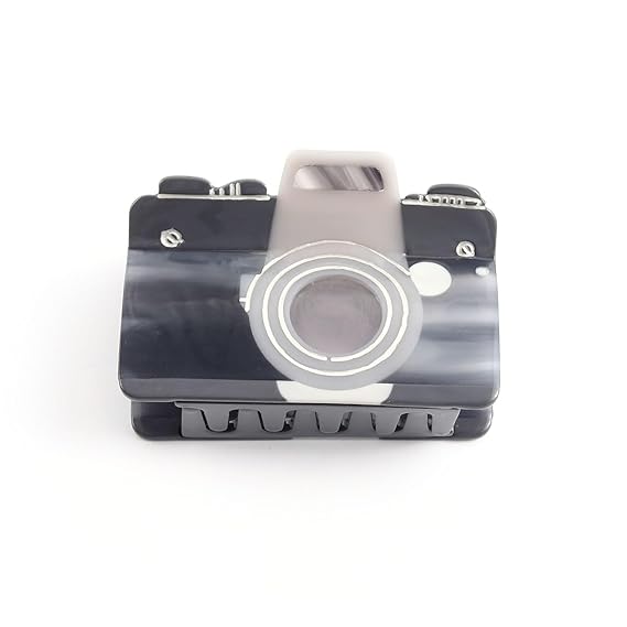 Antique Camera Acetate Hair Claw Clip Personalized Novelty Hair Claw for Women,Black and White 1 Piece