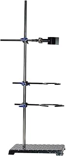 Heavy Laboratory Stand Support,24" Metalware Support Stand,Ring Stand,Industrial Grade Retort Stand,Chemistry Laboratory Stand Set,Research Starter Kit (iron cast_iron, 24inch)