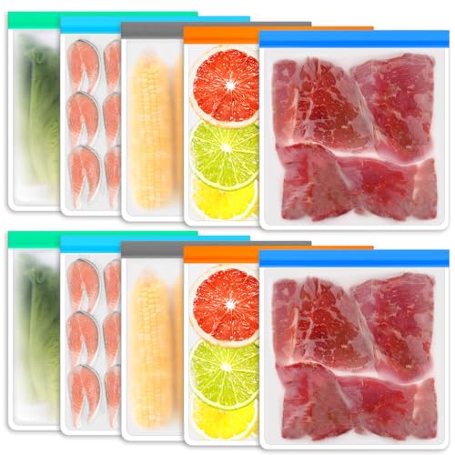 10Pcs Reusable Gallon Freezer Bags BPA Free 28 * 27cm