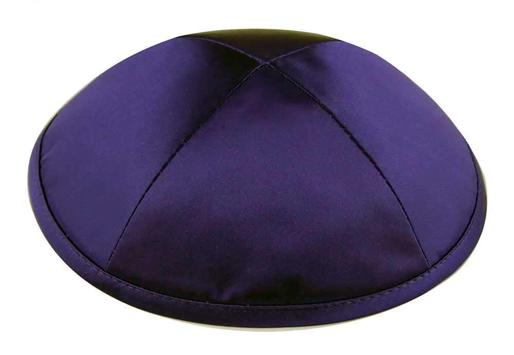 Zion Judaica Deluxe Satin Kippah Yarmulkes for Kids Teens &amp; Adults Skullcaps 6.25" Multi-Color Options 4 Panel Design