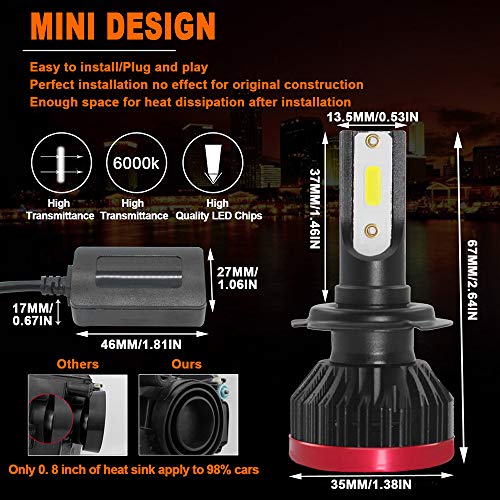 Yorten Lâmpadas para farol de carro 2 unidades Farol de carro para farol de nevoeiro Kit de conversã