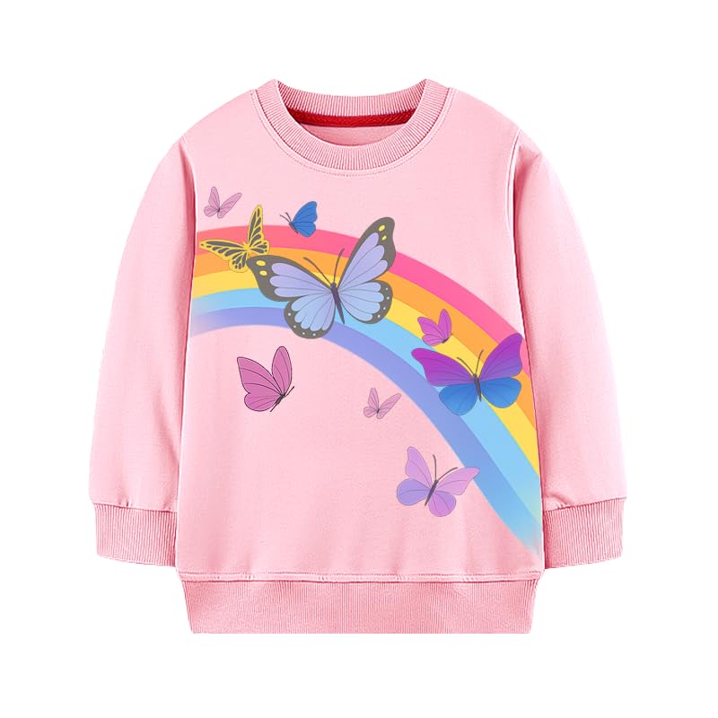Image of Girls Cotton Crewneck Sweatshirt Size 2-10 Years Toddler Girls Kid Graphic Shirts