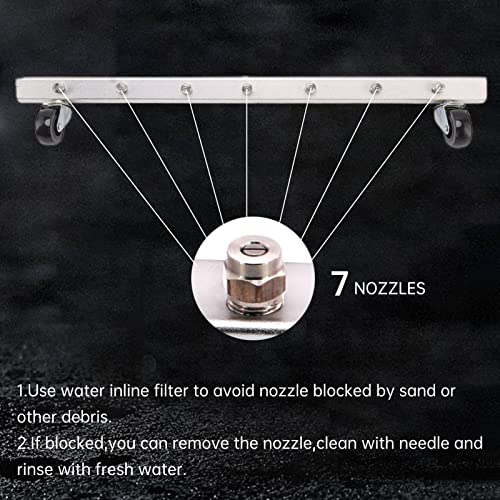 Jiawu Undercarriage Cleaner, 25.59" Drive Way Pressure Washer, 7 Nozzles Under Car Wash Water Broom - Image 3