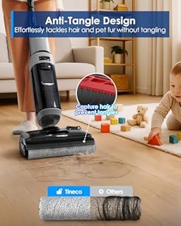 Tineco Floor ONE i5 Stretch Wet Dry Vacuum Cleaner,Vacuum & Mop in One Step,180° Lay-Flat Design,Anti-Tangle Design,Dual-Sided Edge Cleaning,Up to 30* Minutes Runtime,Large-Capacity Water Tanks