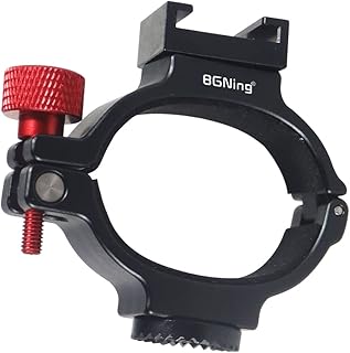 BGNing Ring Clamp Adapter, Ring Clamp with Cold Shoe, Ring Clamp Cold Shoe Adapter 360Âº Adjustable Compatible with Osmo 2/3/4/5 (Type A 1/4 A-llai 360Âº Adjustable)