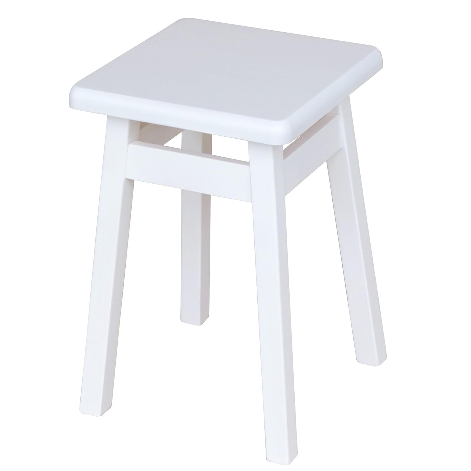Holzhocker | Sitzhöhe 45 cm, 29 x 29 cm | Für Küche & Essbereich | Quadratische Form | Eckiges Design | Rustikaler Look | Schlichter Hocker | 2 Stück | Farbe: Weiß
