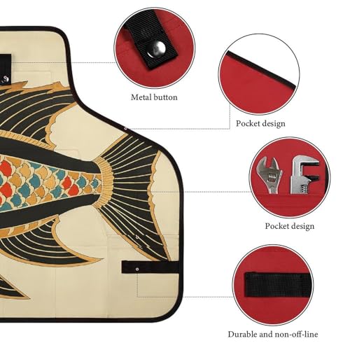 Delantal de trabajo con bolsillo y diseño peces para hombre y mujer miniatura 3