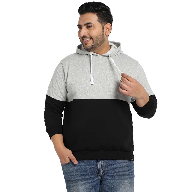 instafab Plus Men's Hoodie with Ribbed Hem for Casual Wear | Hooded Neck | Long Sleeve | Pull On Closure | Cotton Sweatshirt Crafted with Comfort Fit for Everyday Wear-picture-21