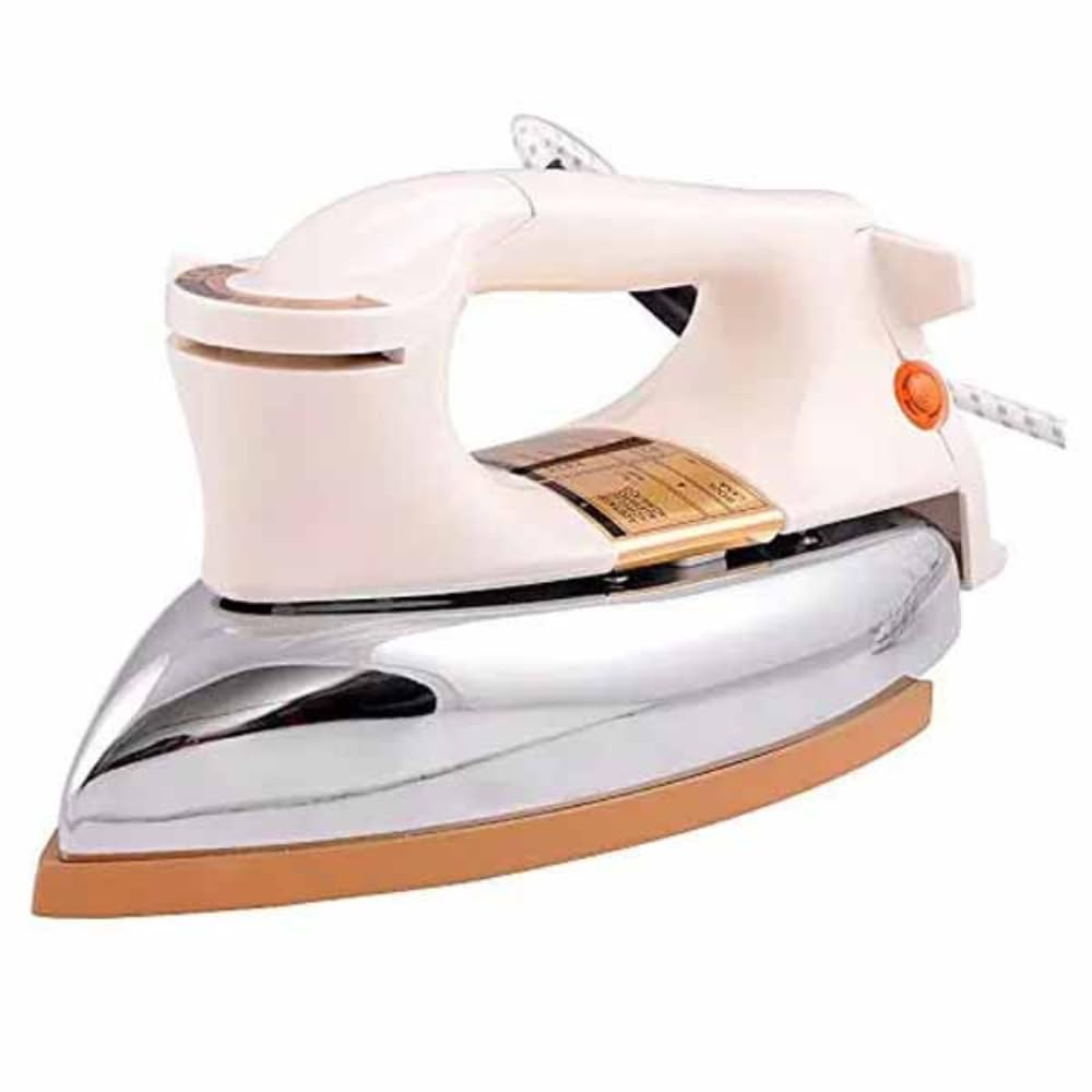 Heavy Dry Iron with Comfort Grip, Powerful 1200W Power with Adjustable Temp, Overheat Protection, Metal Cover, Pilot Lamp, Perfect for Crisp & Wrinkle-Free clothes - NDI724X -2 Years Warranty