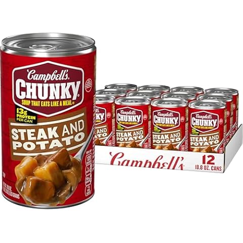 Campbell’s Chunky Soup, Steak and Potato Soup, 18.8 Ounce Can (Pack of 12) Cover