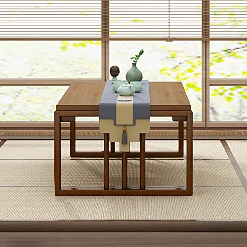 Table d'ordinateur portable tatami marron avec support de rangement inférieur - 2