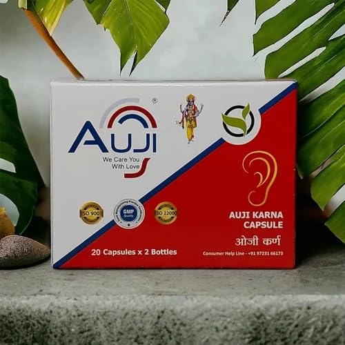 Auji Karna, the Herbal and Ayurvedic capsules & medicine for Tinnitus, Hearing Loss,Vertigo, Ear discharge, Chronic Ear pain, Ménières disease (2 Bottles each 40 Capsules+Auji Karna Oil 20ml.) (B0DBVS1HG3) Amazon Price History, Amazon Price Tracker