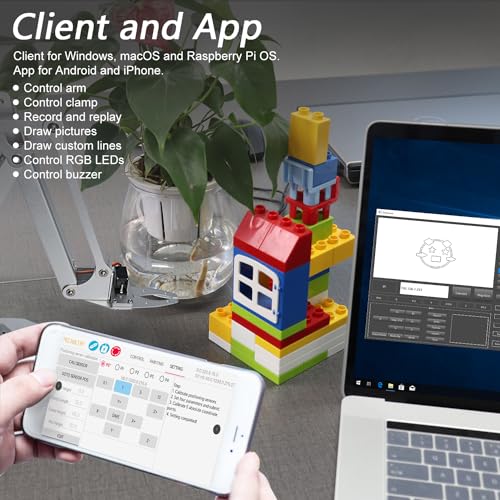 Freenove Robot Arm Kit for Raspberry Pi 5 4 B 3 B+ B A+, Stepper Motor, Metal Structure, Clamping Mode, Drawing Mode, Record and Replay, App Control (Raspberry Pi NOT Included) - Image 6