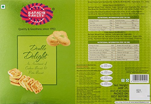 Image of Karachi Bakery Cashew Biscuits, 400g + Karachi Bakery Double Delight with Cashew and Green Pista, 400g