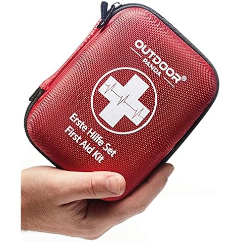 Outdoor Panda Notfall Erste Hilfe Set mit Inhalt aus Deutschland nach DIN 13167 | inkl. Notfallbeatmungshilfe & Burnshield-Gel für Brandwunden Cover