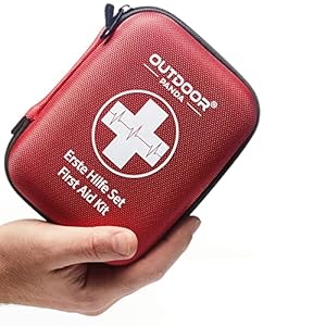 Outdoor Panda Eerste Hulp Kit met inhoud uit Duitsland volgens DIN 13167 | incl. Noodhulp bij reanimatie & Burnshield Gel voor brandwonden