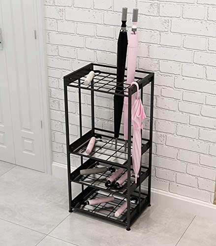 Support de rangement pour parapluie noir LUNEZY pour sol sec avec bac intégré