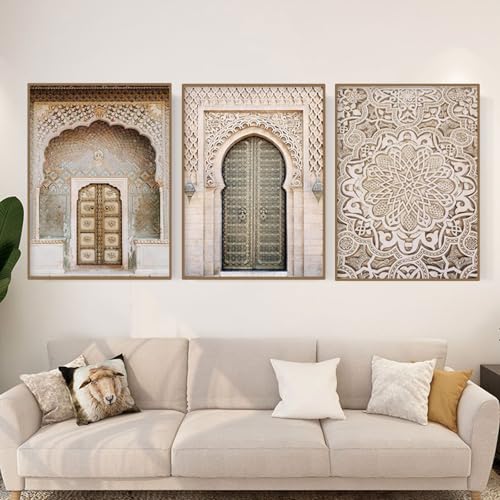 Set of 3 Premium Islamic Mosque Pictures - Stylish Wall Art for L...