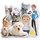 Personalisierte Kissen mit Foto Bedrucken Lassen Haustier Zierkissen mit Füllung Katze Hund Form Doppelseitig Kopfkissen Selber Gestalten Deko Fotokissen Für Büro, Wohnzimmer, Schlafzimmer 70 cm