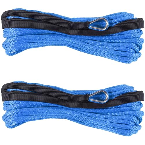 Cable de cabrestante sintético 3/16 para ATV UTV, línea 7700 lbs con funda protectora, 2 piezas