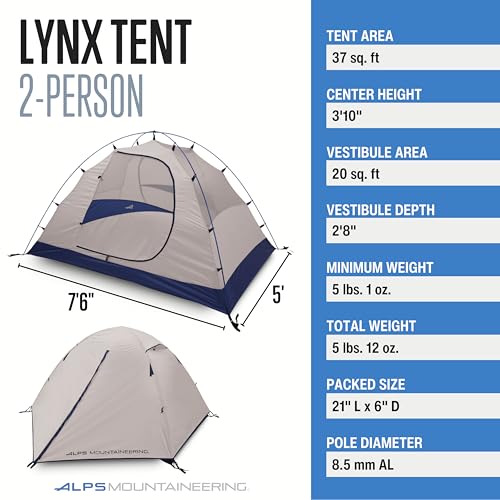 Image of ALPS Mountaineering Lynx 2-Person Backpacking and Camping Tent