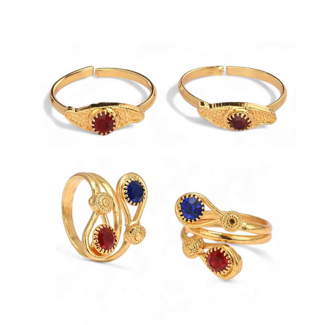 AanyaCentric Set of 2 Pair Gold-Plated Toe Ring Adjustable, Traditional & Fashion Accessories (B0D39ZHFY3) Amazon Price History, Amazon Price Tracker