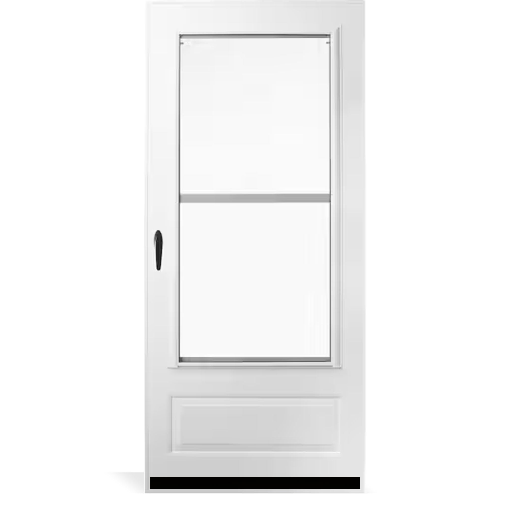 Deck the Door Decor Storm Door Protection Plate – Anodized Aluminum Kick Plate – Screw Mount – Durable Door Protection – Satin Black – 1.5" x 30"