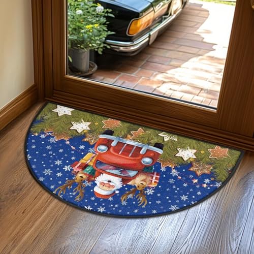 Bivxisrvo Outdoor Christmas Mats for Front Door Santa Claus Area