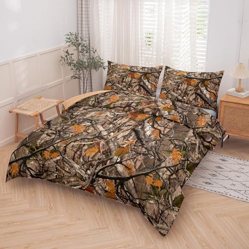 Image of Tailor Shop Camo Bedding Sets King Size,Camo Comforter Sets for Girls Kids Teens Camo Bed Set with 2 Pillowcase