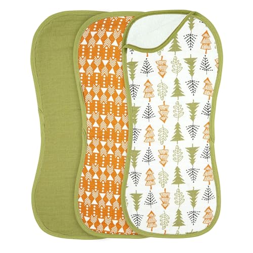 DREAMS & DIMPLES Baby Muslin Burp Cloths 3 Pack 100% Cotton Soft & Absorbent Muslin Burp Rags 20.75 x 9 Inch Burping Cloths for Babies (Into The Jungle) - Main Image