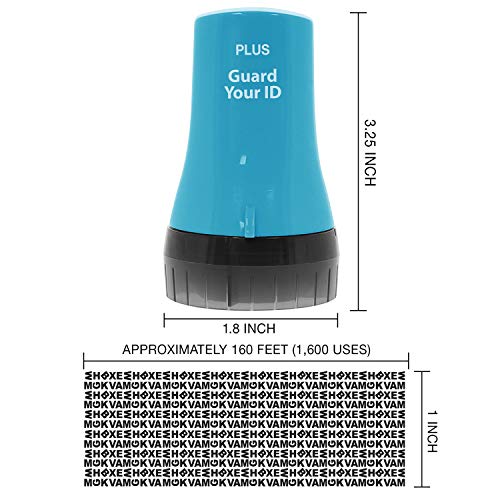 Image of Guard Your ID Wide Advanced Roller 2.0 Identity Theft Prevention Security Stamp Turquoise