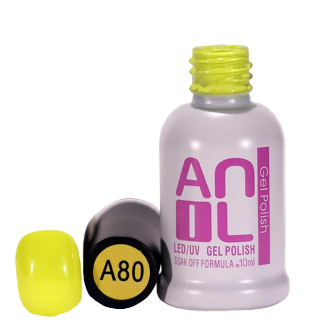 Anil Professional Cosmetics Kalıcı Oje Sarı Renkler 10ml | Dayanıklı Kolay Uygulanan Trend Renkler | Hızlı Kuruma ve Parlaklık (Sarı - A80)