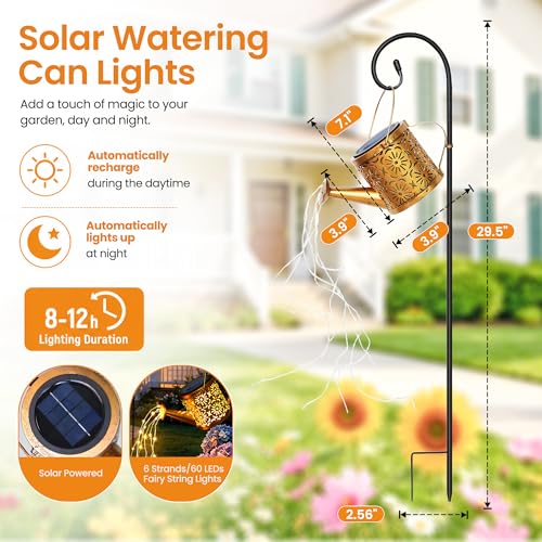 Solar Watering Can Lights Solar Lights Outdoor Waterproof Garden Decor - image 6