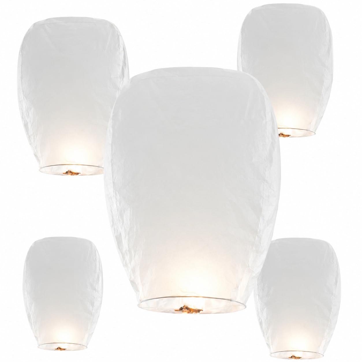 Photo 1 of 10 Pack White Paper Lanterns with Marker