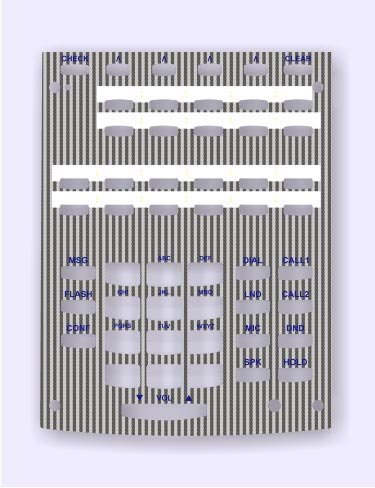 NEC DESI Laser Labels for the Aspire 22 Button Display Phone Stock # 0890043 ~ Silver with light strips / 25 Labels