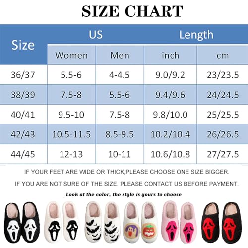 Jfxgjuv Scream Ghostface Slippers, Ghostface Slippers, Ghostface Halloween Slippers Soft Plush Comfy Scream Slippers Slip-On Cozy Indoor Outdoor Slippers2