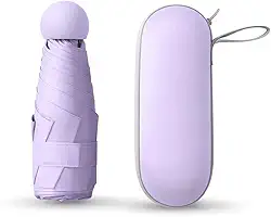 Guarda-Chuva Pocket Dobrável Pequeno e Portátil – Mini Guarda-Chuva de Bolso com Proteção UV, Super Compacto e Leve com Estojo em Formato Cápsula para Sol e Chuva