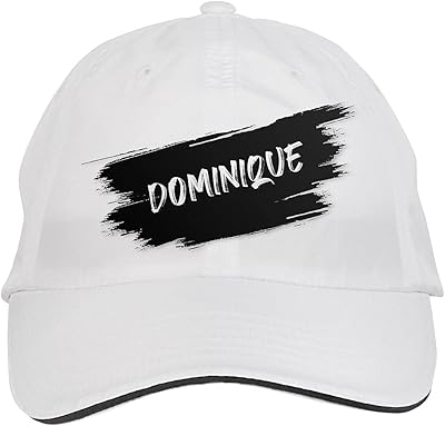 Makoroni - Dominique Name Hat Adjustable Cap, DesT14 White