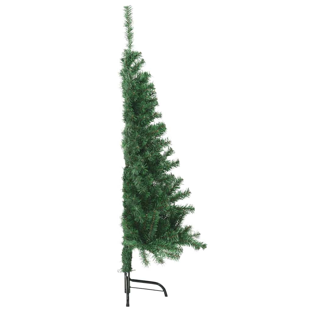 Medio Árbol De Navidad Artificial Verde 150 Cm con Soporte De Acero, Semicírculo para Colocar contra La Pared, 340 Puntas De PVC, Montaje Fácil, Reutilizable, Decoración Navidad