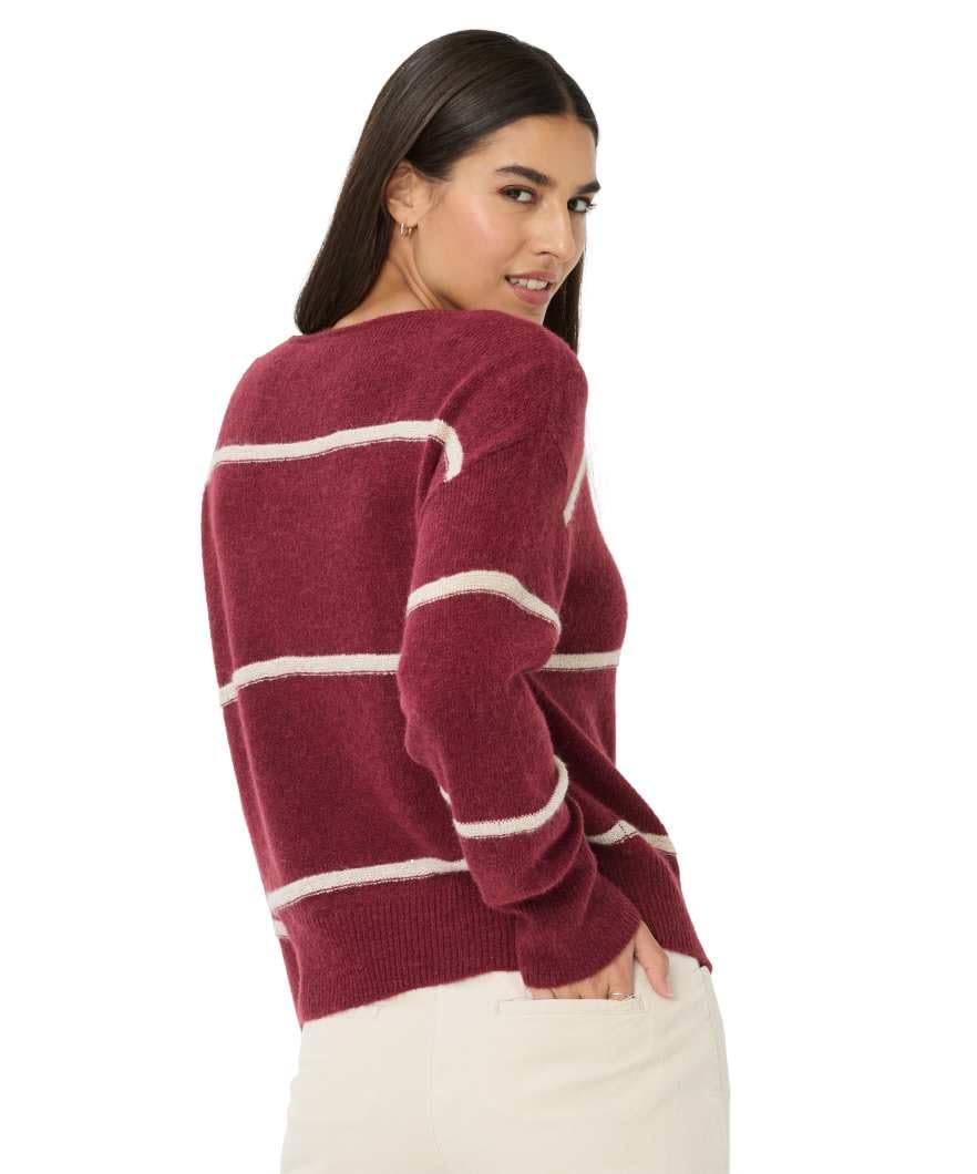 BRAX Sweter pullover Kobiety Style.lisa Lightweight Alpaca Sequins Stripe